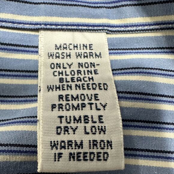 Ralph Lauren Shirt Mens Size Large Blue Pony Striped Classic Fit Dress Button Up - Picture 6 of 6